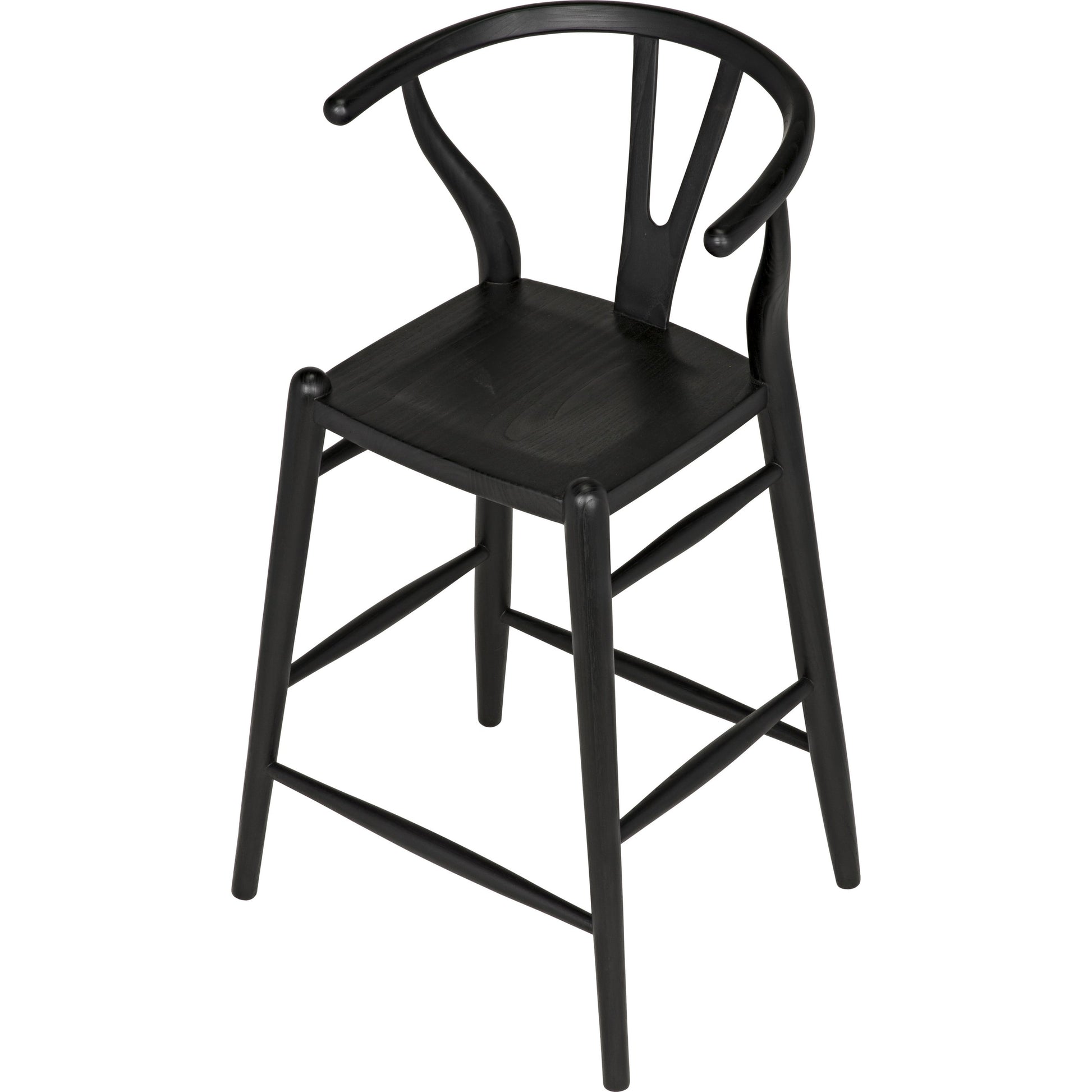 Zola Counter Stool by Noir in charcoal black. Made from sungkai in a modern style.