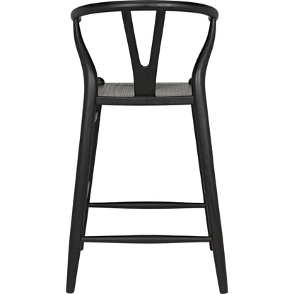 Zola Counter Stool by Noir in charcoal black. Made from sungkai in a modern style.