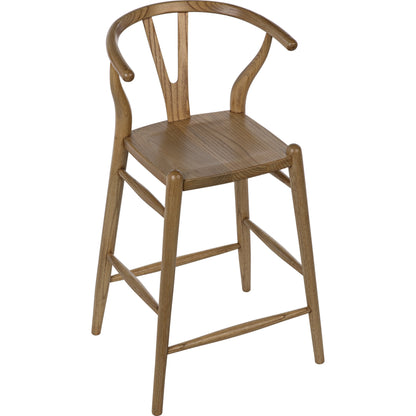 Zola Counter Stool by Noir in charcoal black. Made from sungkai in a modern style.