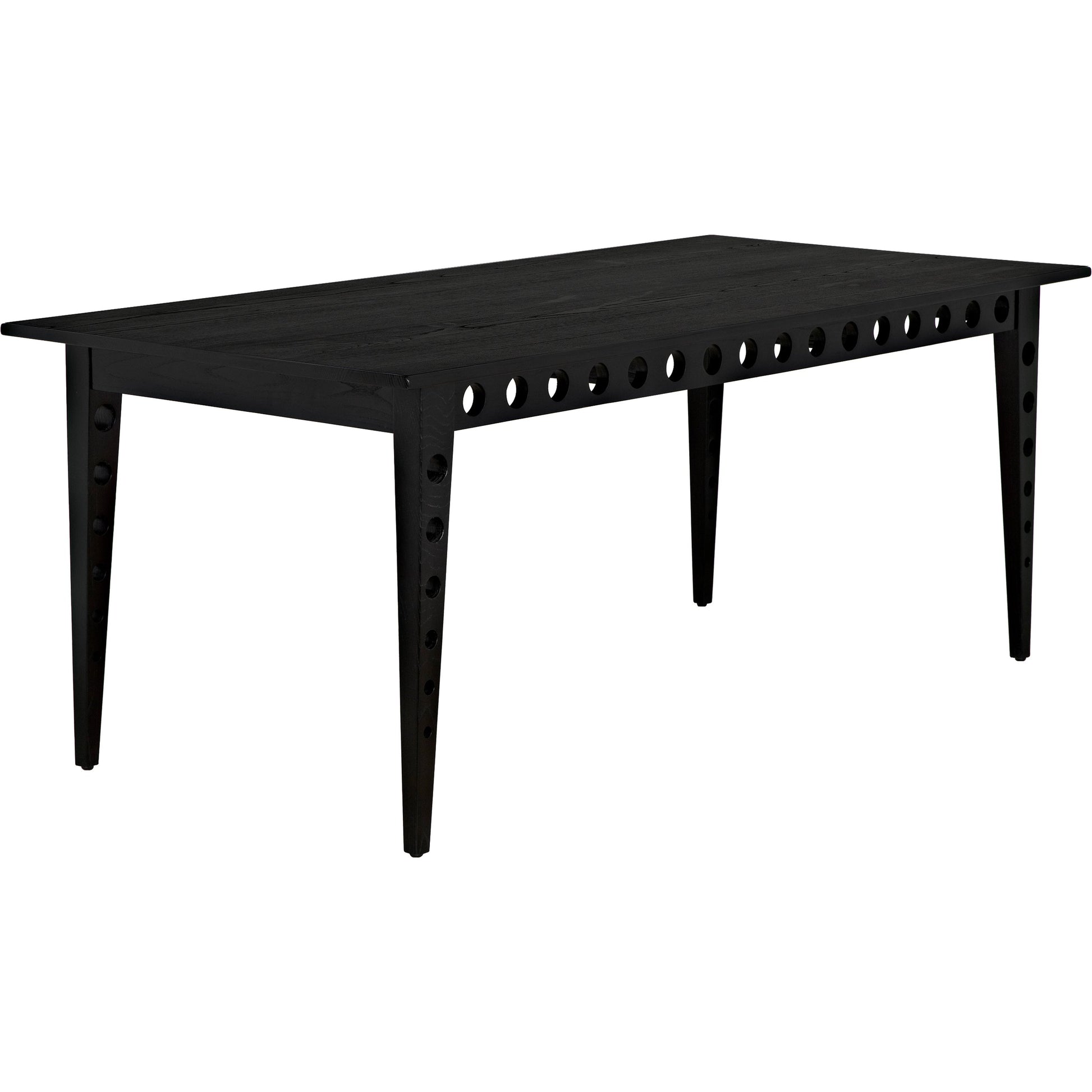 Pericles Table by Noir in charcoal black. Made from sungkai and veneer in a modern style.