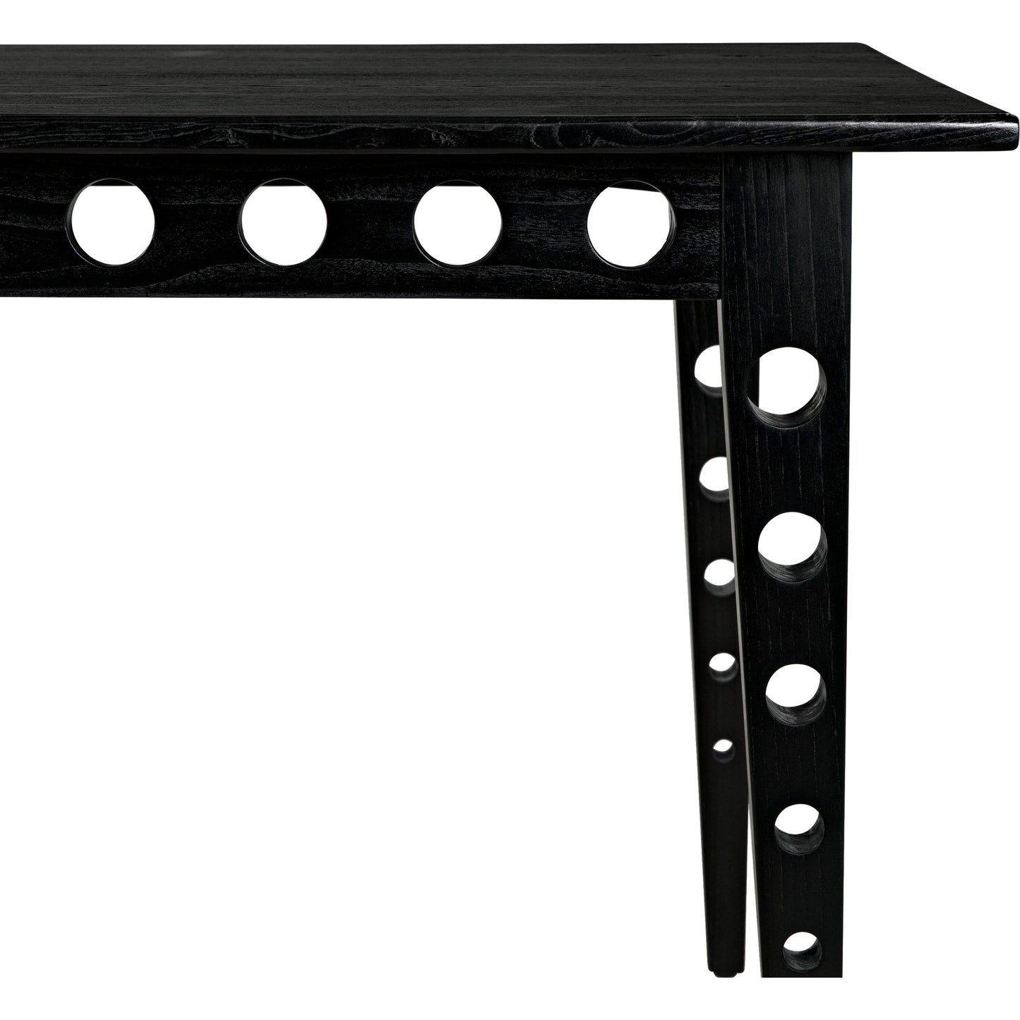 007 SI-1956979 | Closeup | Pericles Table by Noir in charcoal black. Made from sungkai and veneer in a modern style.