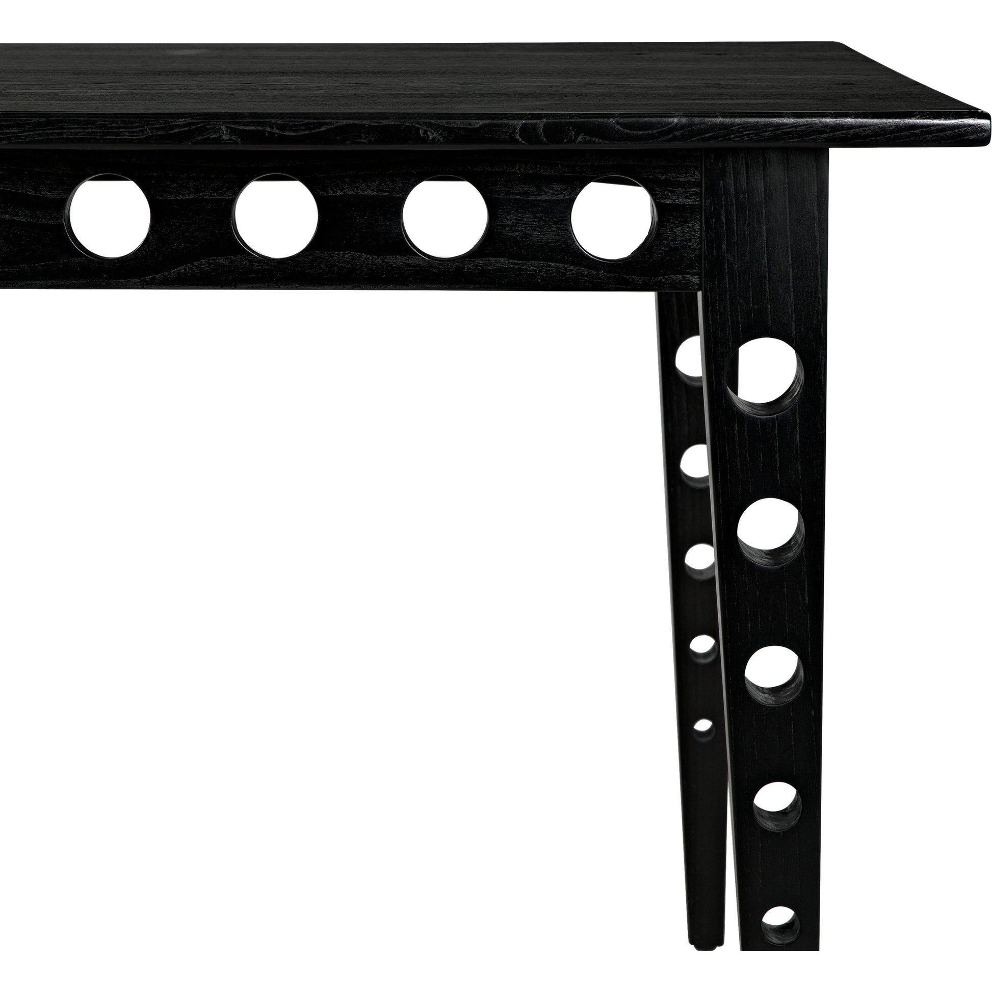 Pericles Table by Noir in charcoal black. Made from sungkai and veneer in a modern style.