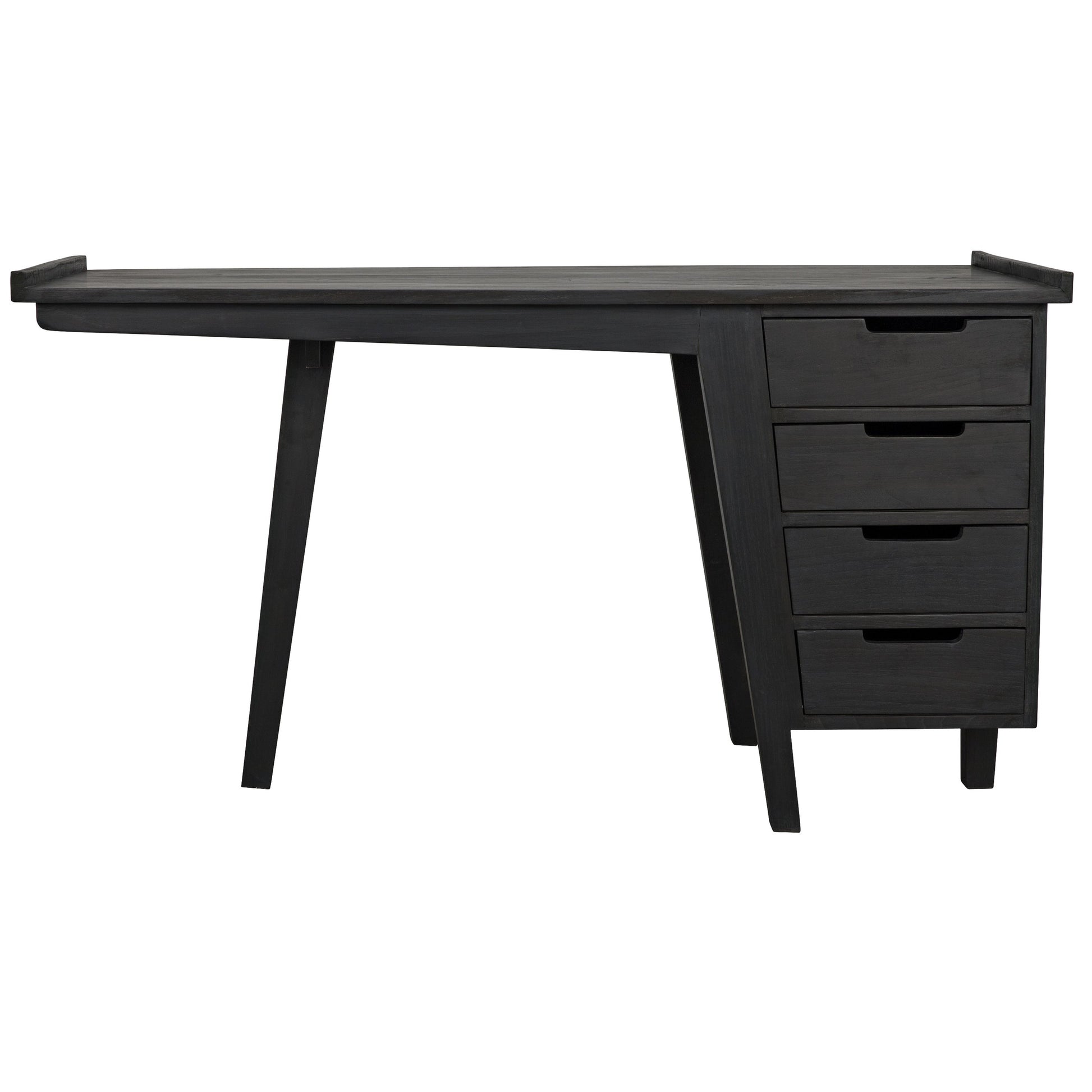 Kennedy Desk by Noir in charcoal black. Made from sungkai in a modern style.