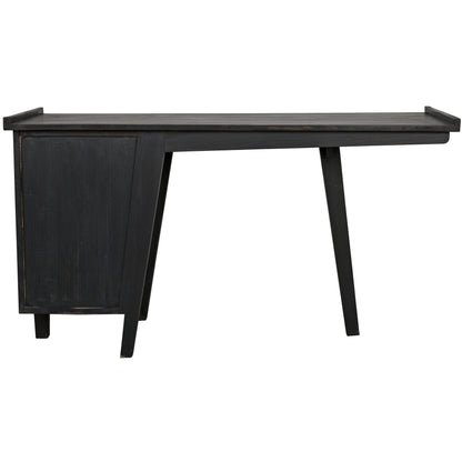 Kennedy Desk by Noir in charcoal black. Made from sungkai in a modern style.