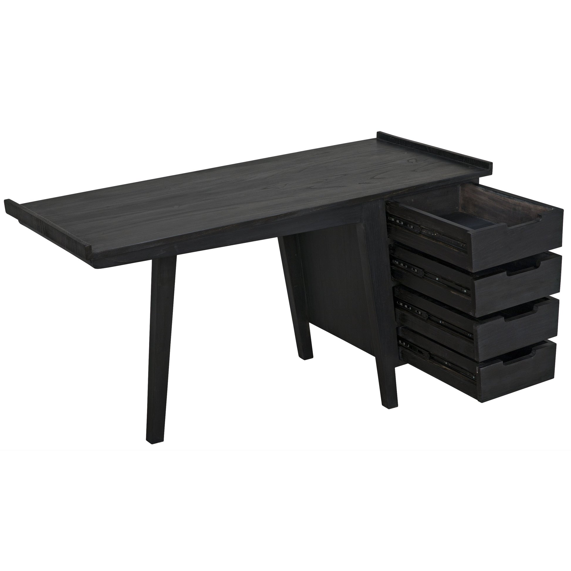 Kennedy Desk by Noir in charcoal black. Made from sungkai in a modern style.