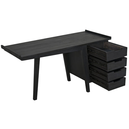 Kennedy Desk by Noir in charcoal black. Made from sungkai in a modern style.