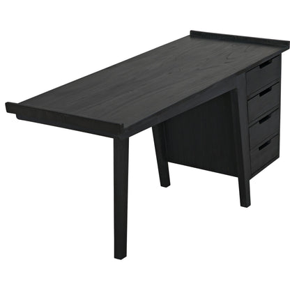 Kennedy Desk by Noir in charcoal black. Made from sungkai in a modern style.