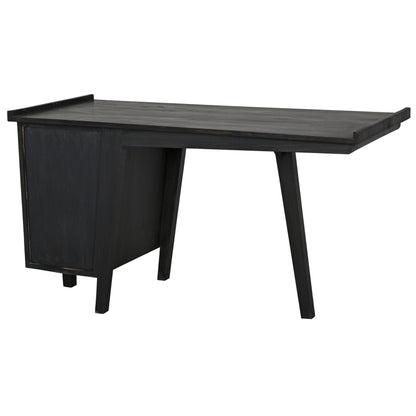 Kennedy Desk by Noir in charcoal black. Made from sungkai in a modern style.