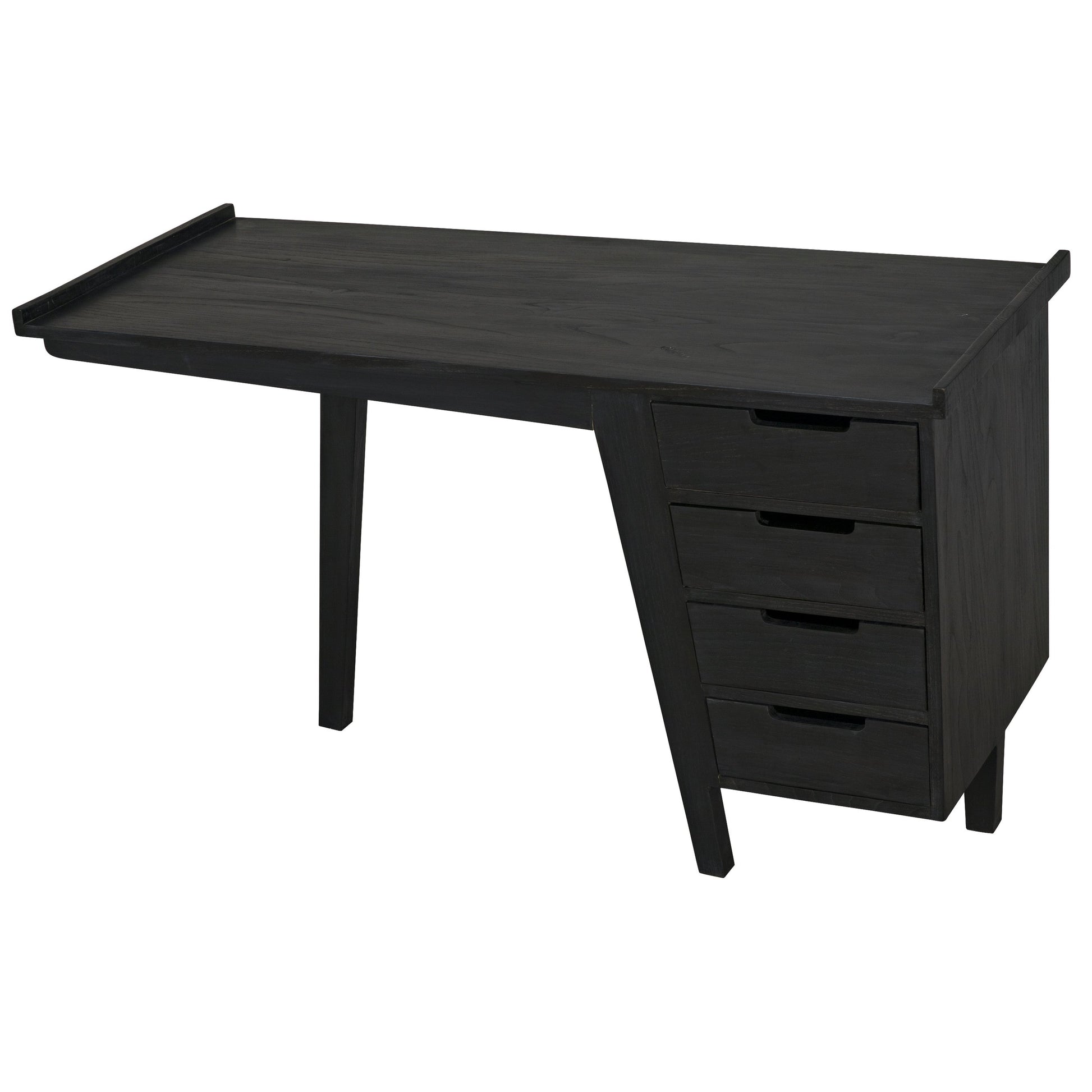 Kennedy Desk by Noir in charcoal black. Made from sungkai in a modern style.