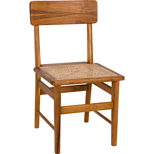 Comet Chair by Noir in clear coat gloss teak. Made from teak and caning in a modern style.