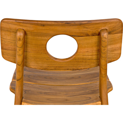 Buraco Chair by Noir in satin gloss teak. Made from teak in a modern style.