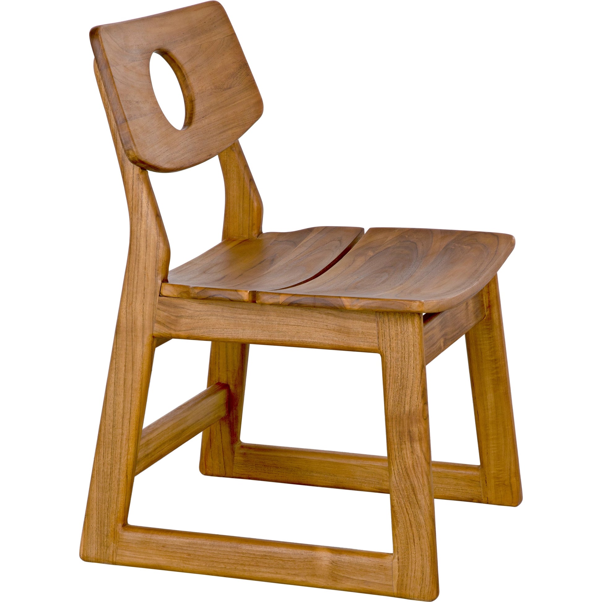 Buraco Chair by Noir in satin gloss teak. Made from teak in a modern style.