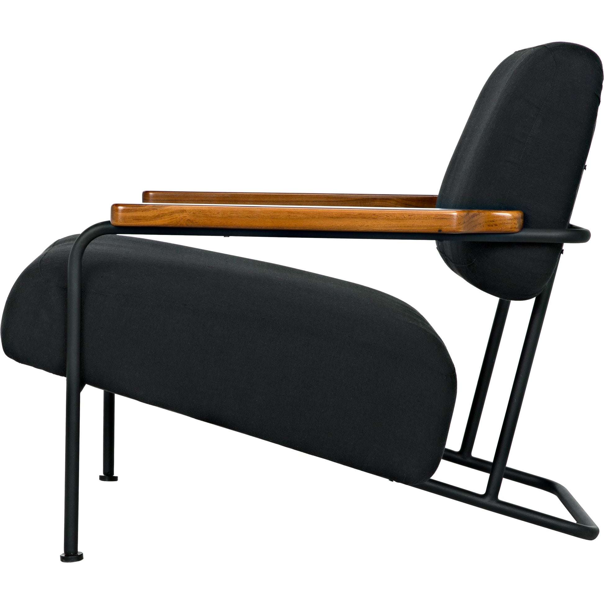 Zeus Chair by Noir in black, teak. Made from industrial steel and teak in a modern style.