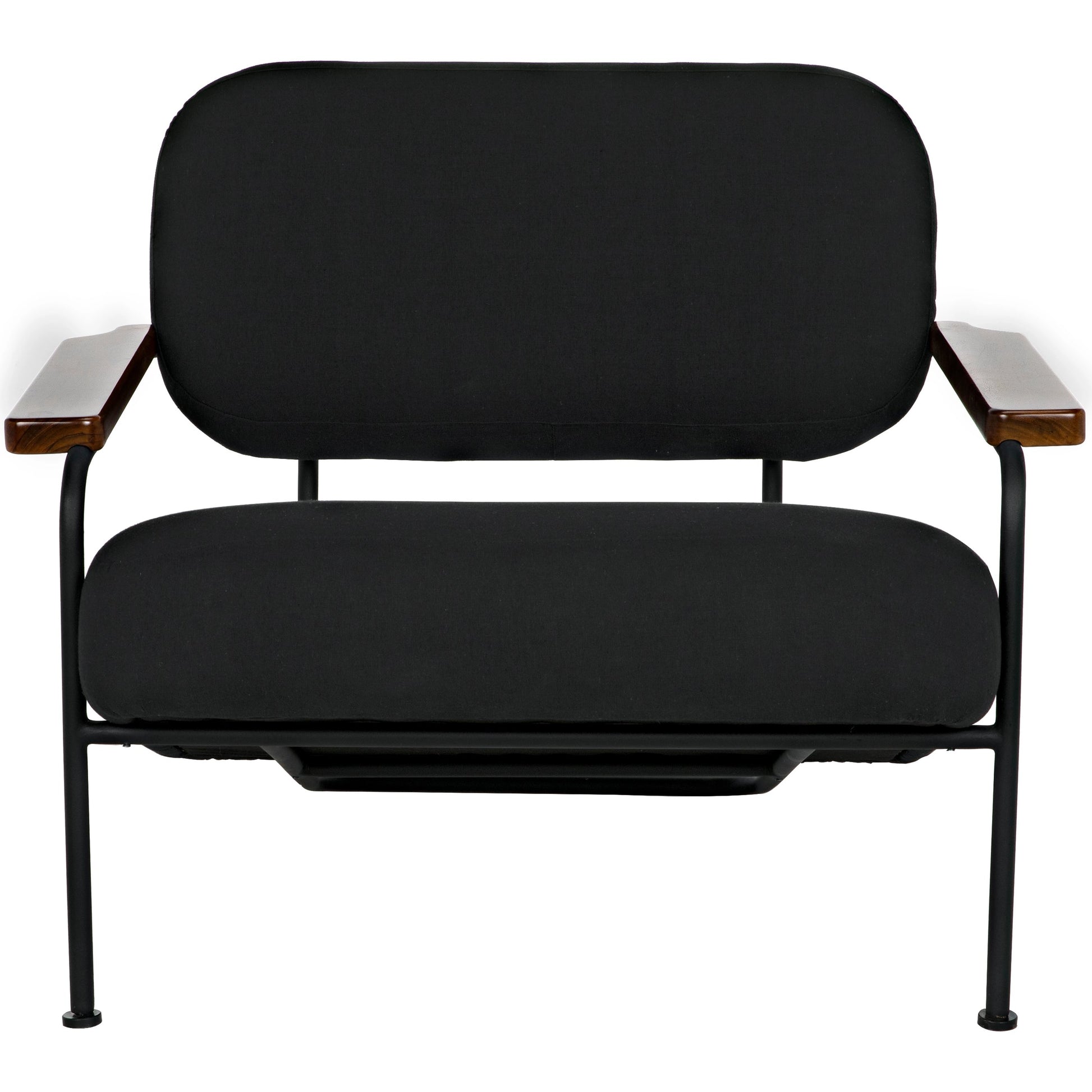Zeus Chair by Noir in black, teak. Made from industrial steel and teak in a modern style.