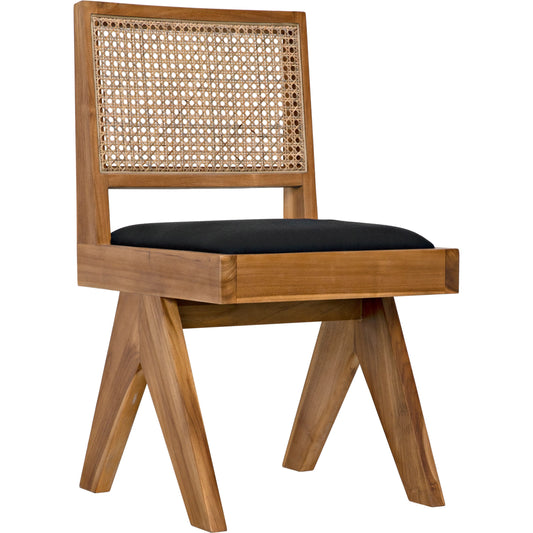 001 SI-1956846 | Additional Silo | Contucius Chair by Noir in clear coat flat teak. Made from teak and canning in a cottage & farmhouse style.