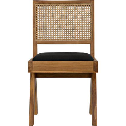 Contucius Chair by Noir in clear coat flat teak. Made from teak and canning in a cottage & farmhouse style.