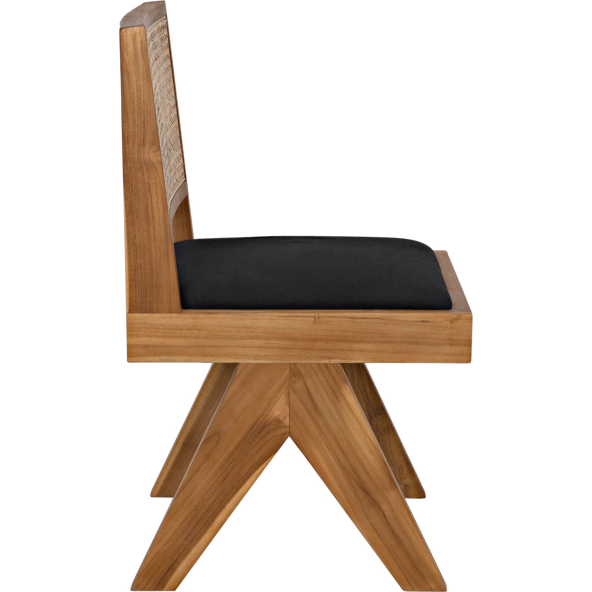 Contucius Chair by Noir in clear coat flat teak. Made from teak and canning in a cottage & farmhouse style.
