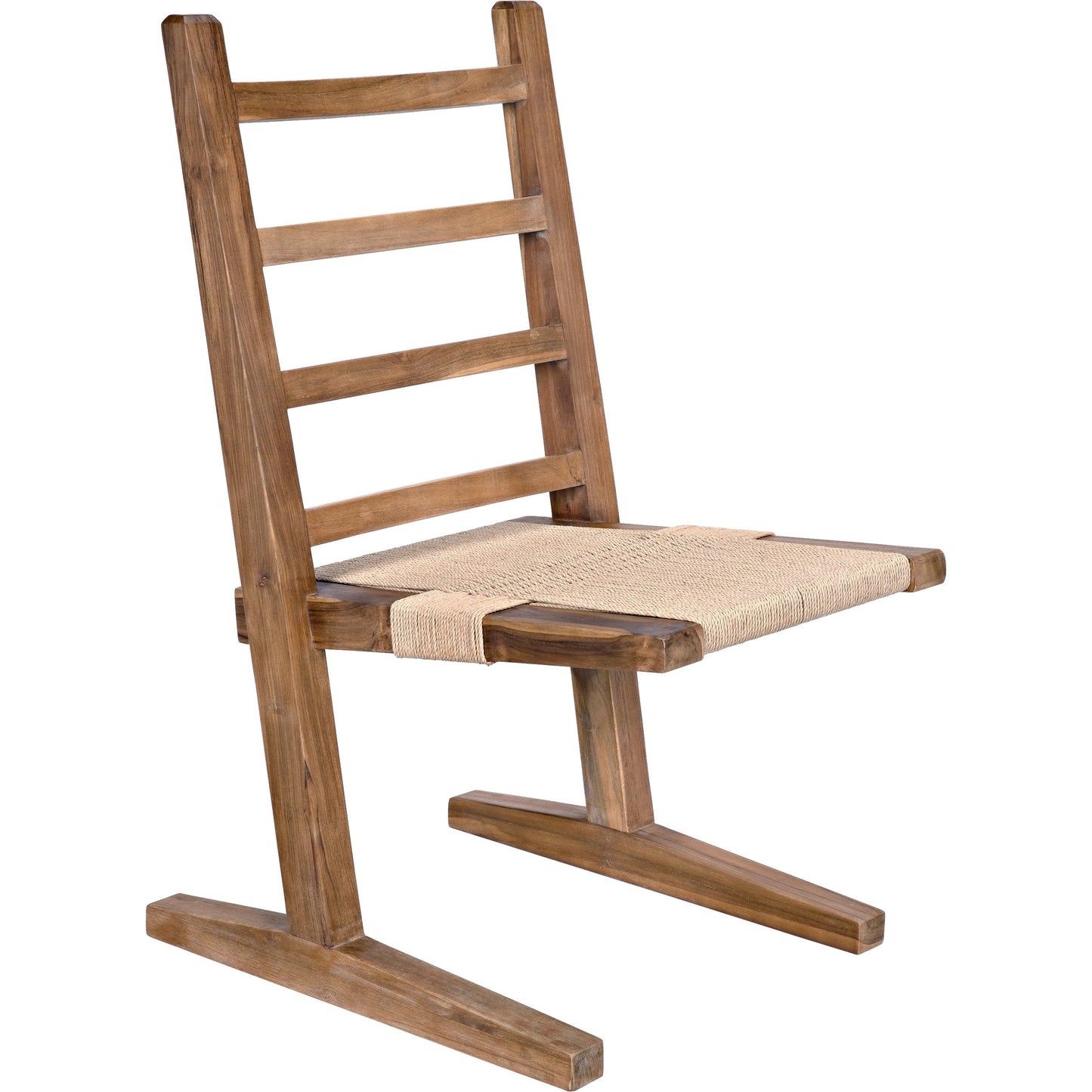 001 SI-1957007 | Primary Silo | Salam Chair by Noir in clear coat flat teak. Made from teak and rope in a cottage & farmhouse style.