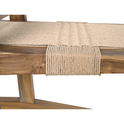 Salam Chair by Noir in clear coat flat teak. Made from teak and rope in a cottage & farmhouse style.