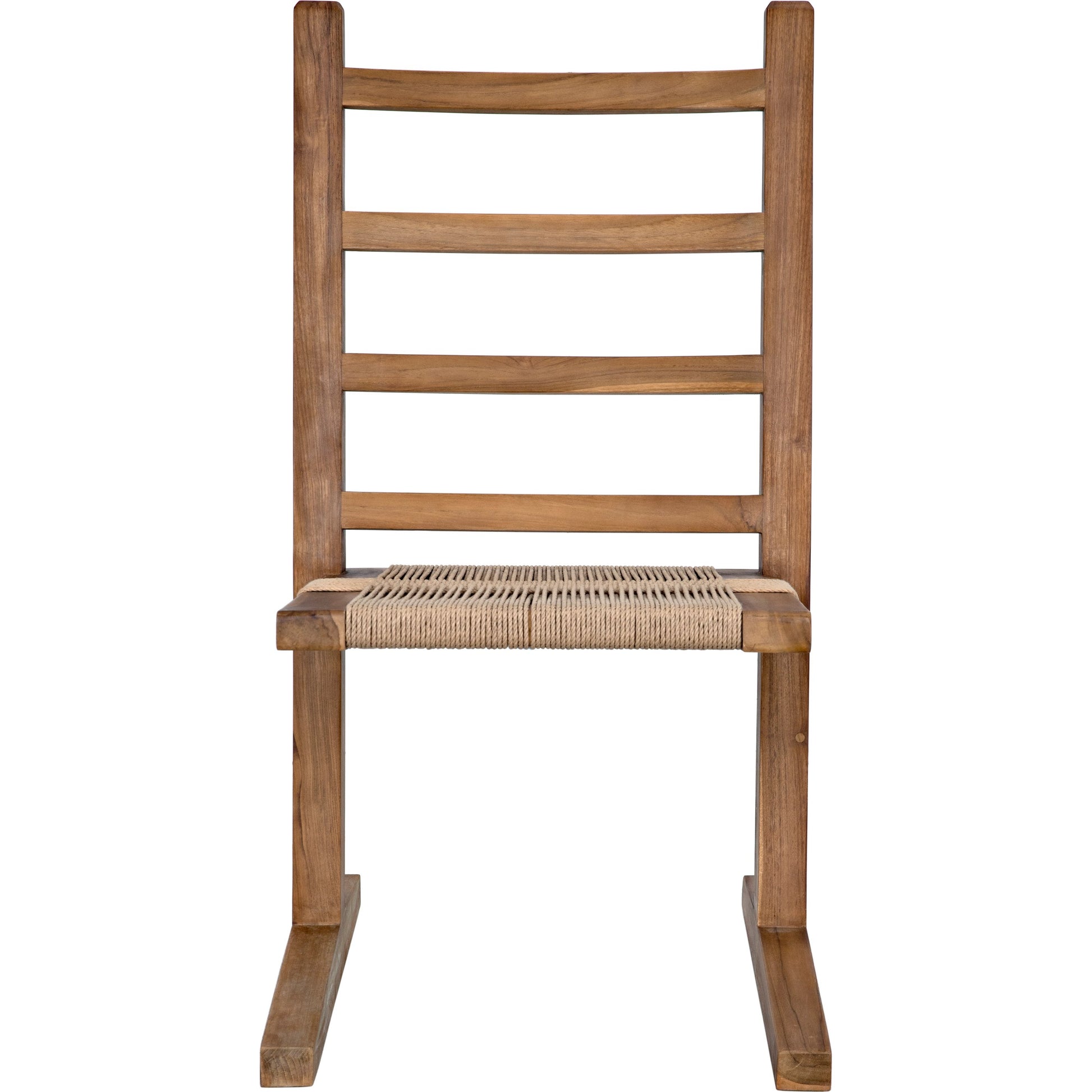 Salam Chair by Noir in clear coat flat teak. Made from teak and rope in a cottage & farmhouse style.