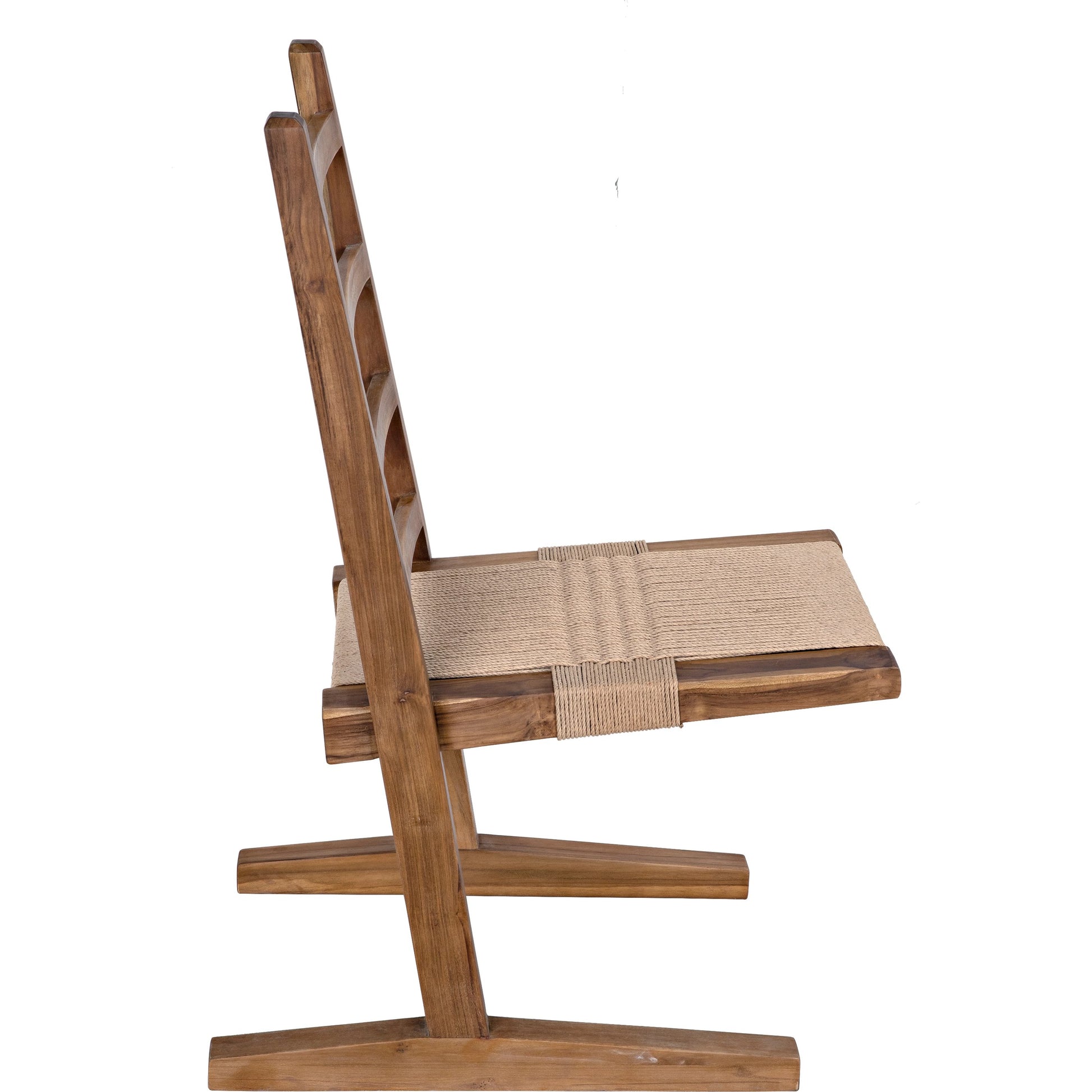 Salam Chair by Noir in clear coat flat teak. Made from teak and rope in a cottage & farmhouse style.