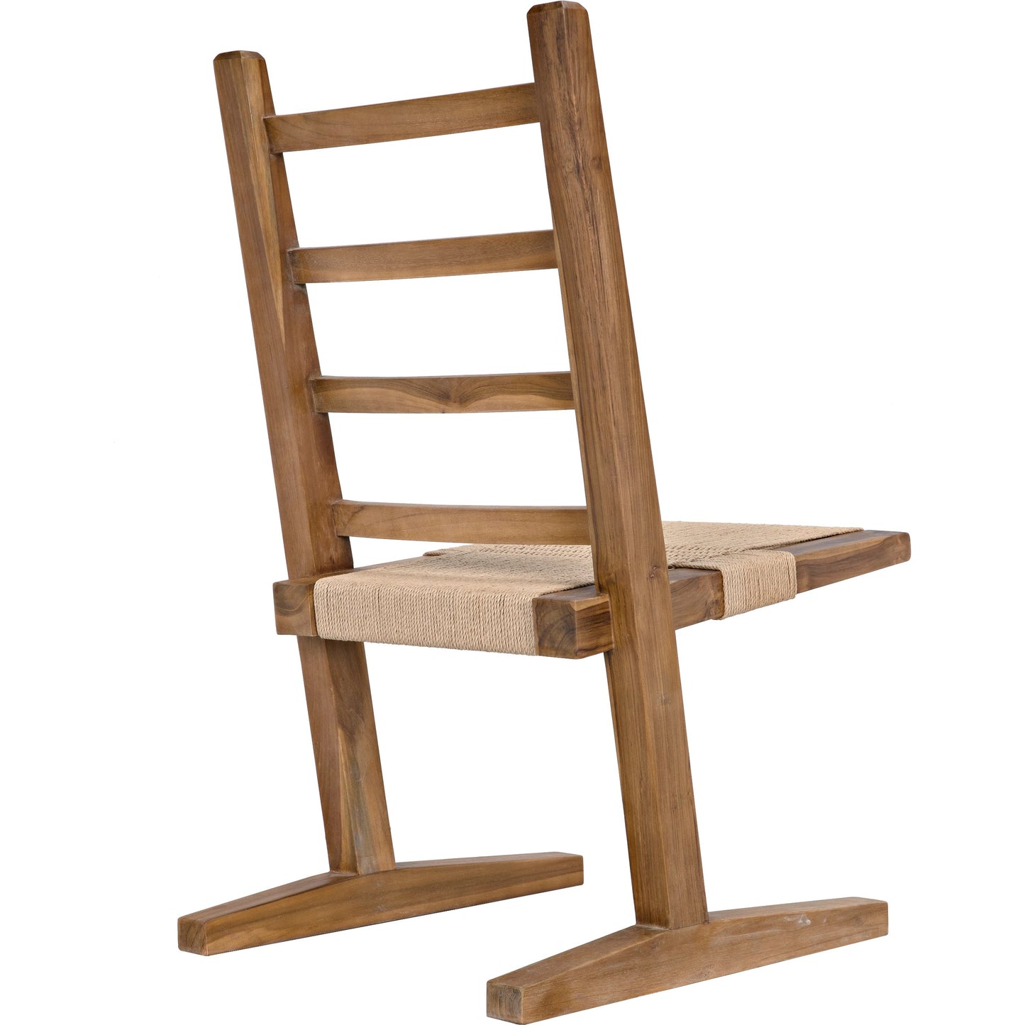 002 SI-1957007 | Additional Silo | Salam Chair by Noir in clear coat flat teak. Made from teak and rope in a cottage & farmhouse style.