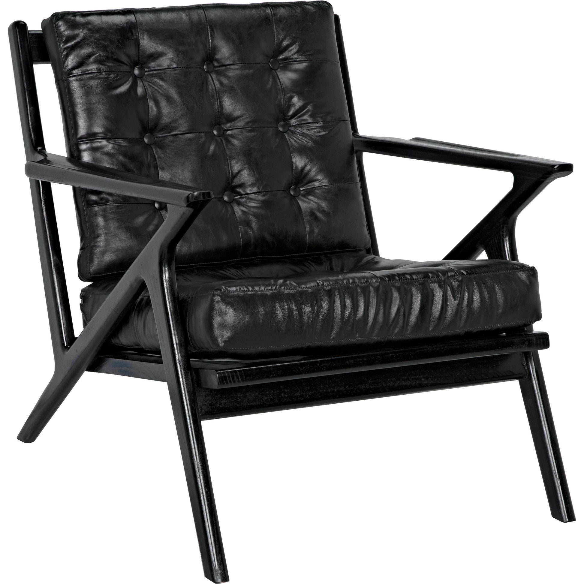 Lauda Chair by Noir in charcoal black. Made from sungkai in a unique style.