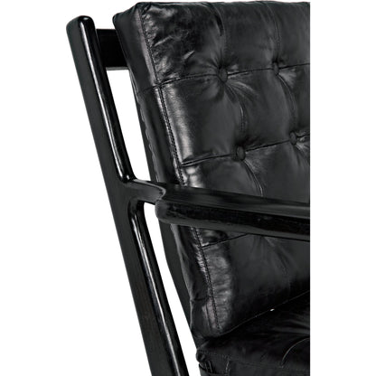 Lauda Chair by Noir in charcoal black. Made from sungkai in a unique style.