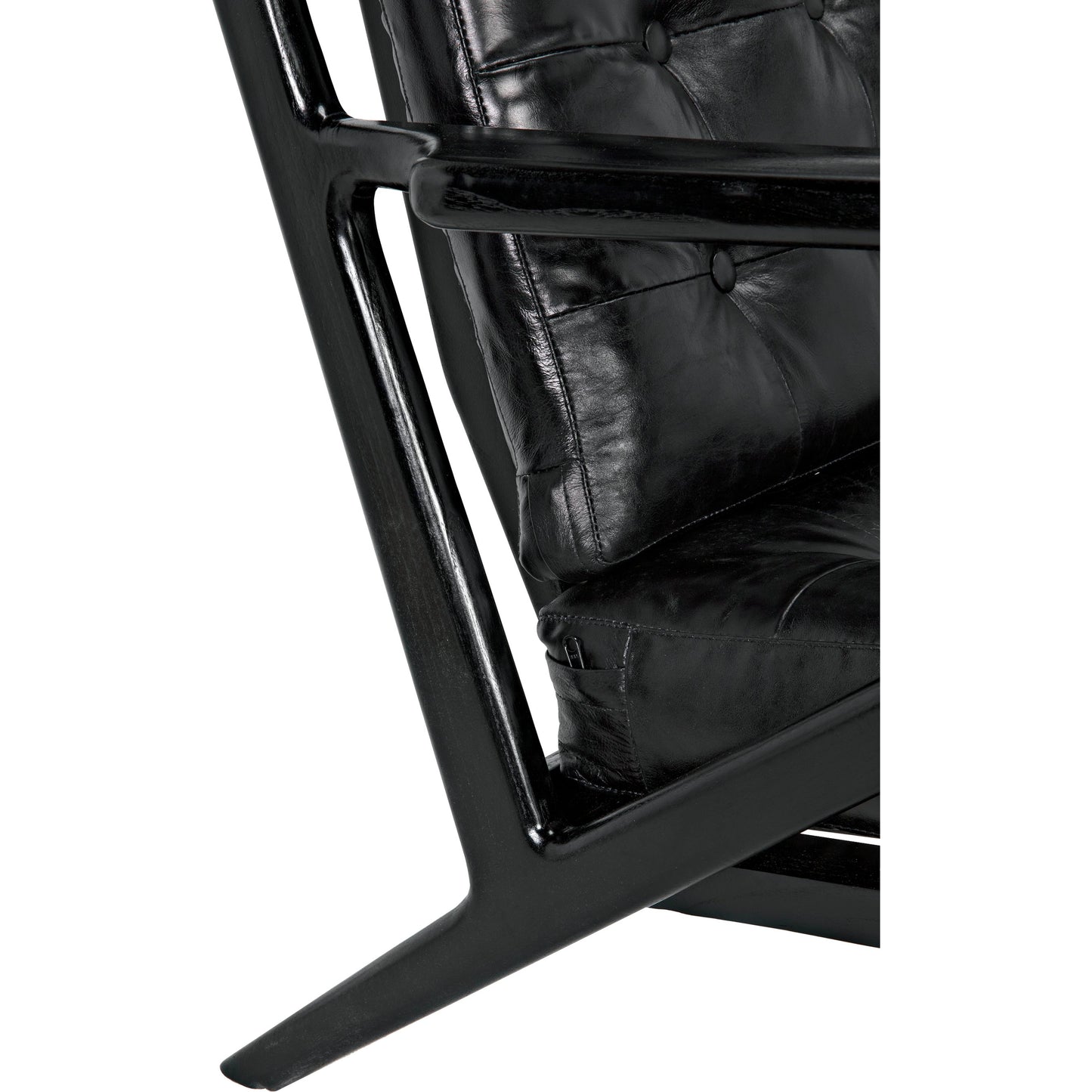 008 SI-1956928 | Closeup | Lauda Chair by Noir in charcoal black. Made from sungkai in a traditional style.