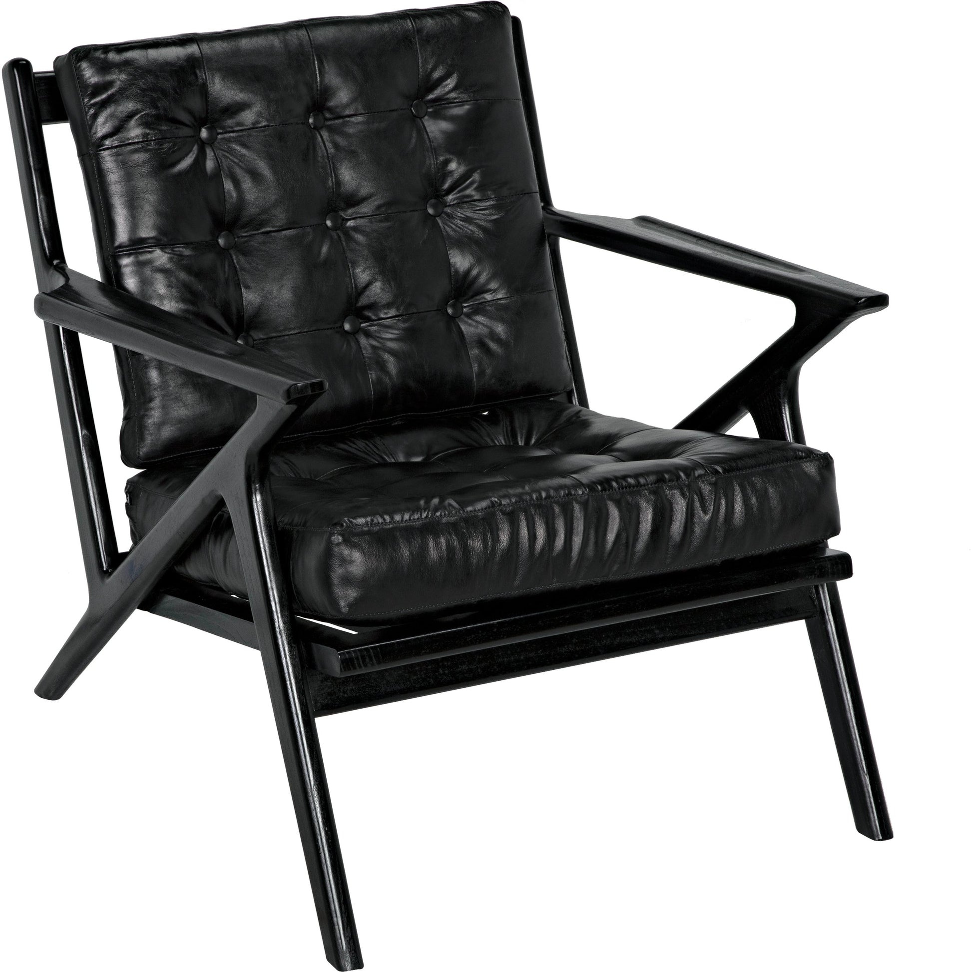 Lauda Chair by Noir in charcoal black. Made from sungkai in a traditional style.