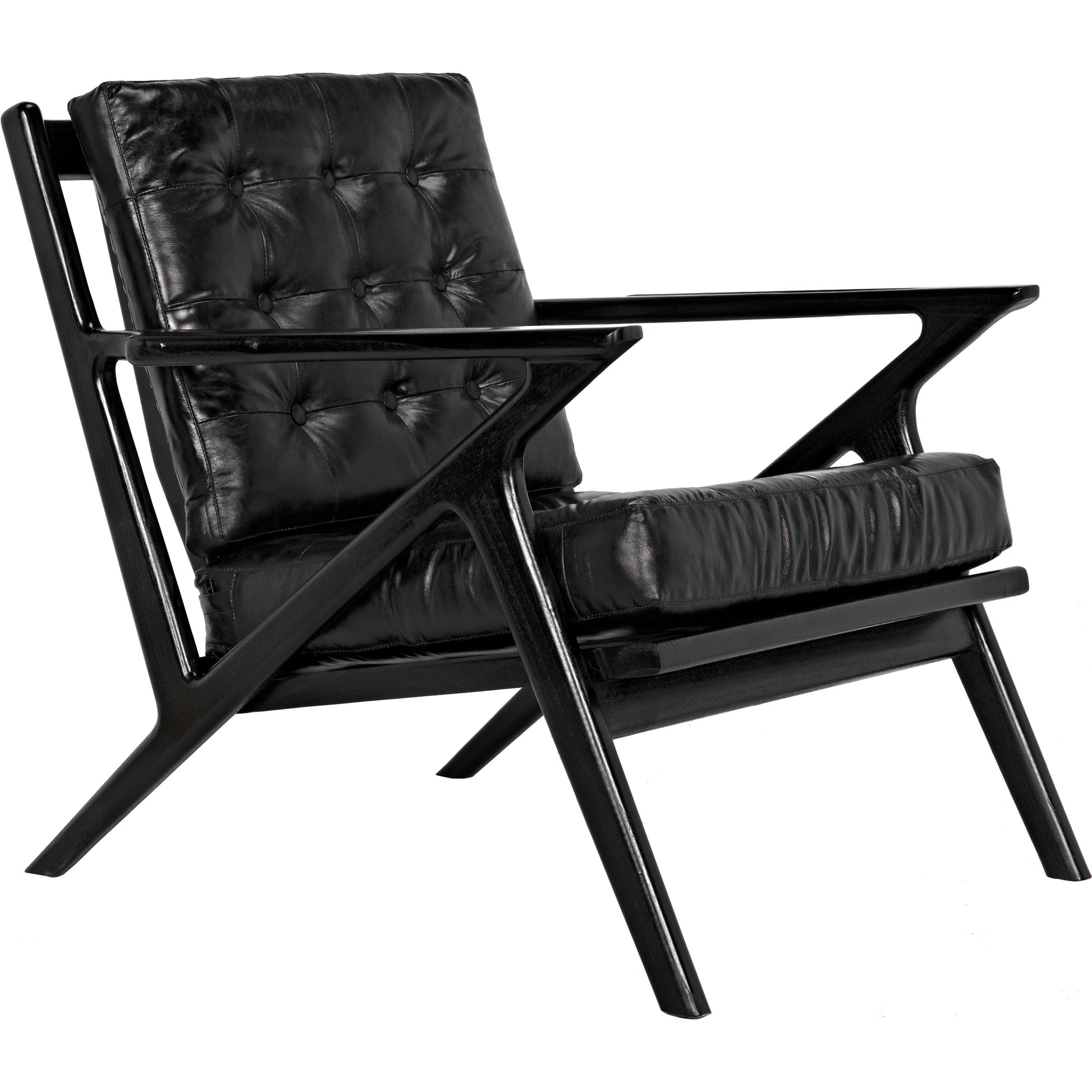 Lauda Chair by Noir in charcoal black. Made from sungkai in a unique style.