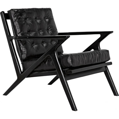 Lauda Chair by Noir in charcoal black. Made from sungkai in a unique style.