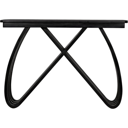 Infinity Console by Noir in charcoal black. Made from sungkai in a modern style.