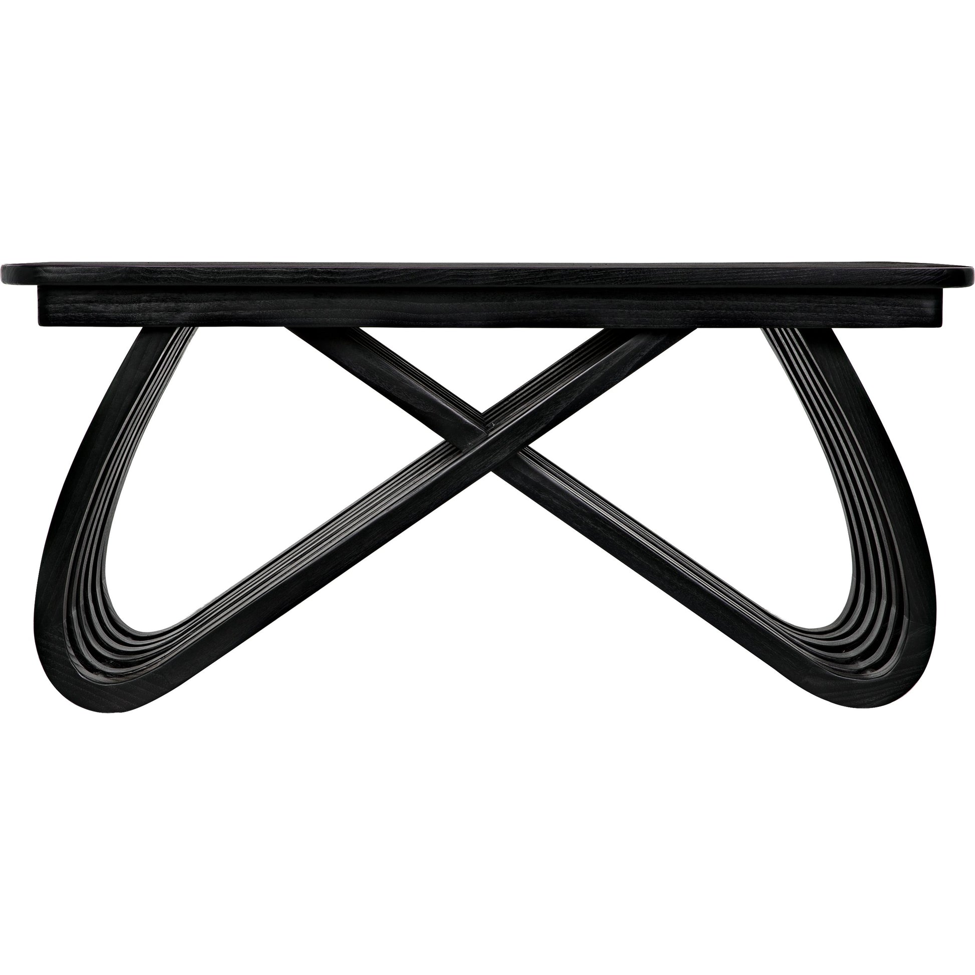 Infinity Coffee Table by Noir in charcoal black. Made from sungkai in a modern style.
