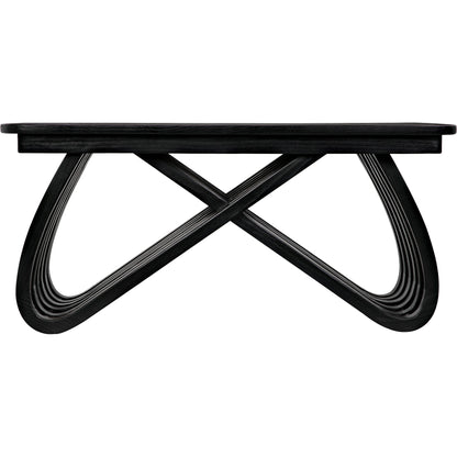 Infinity Coffee Table by Noir in charcoal black. Made from sungkai in a modern style.