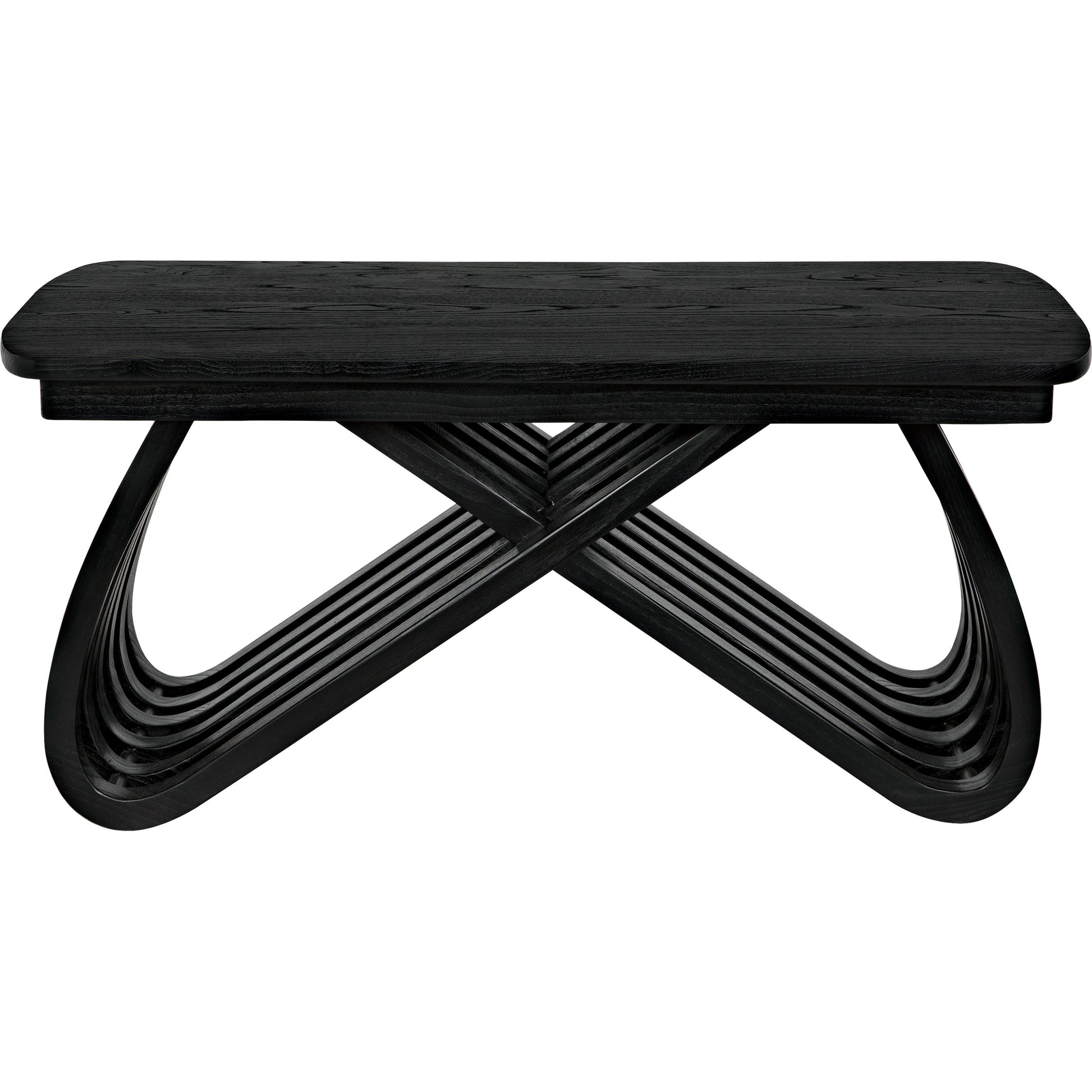 Infinity Coffee Table by Noir in charcoal black. Made from sungkai in a modern style.