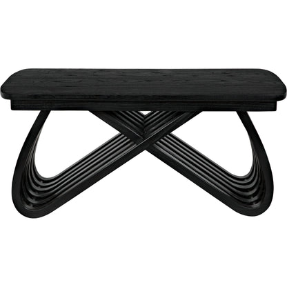 Infinity Coffee Table by Noir in charcoal black. Made from sungkai in a modern style.