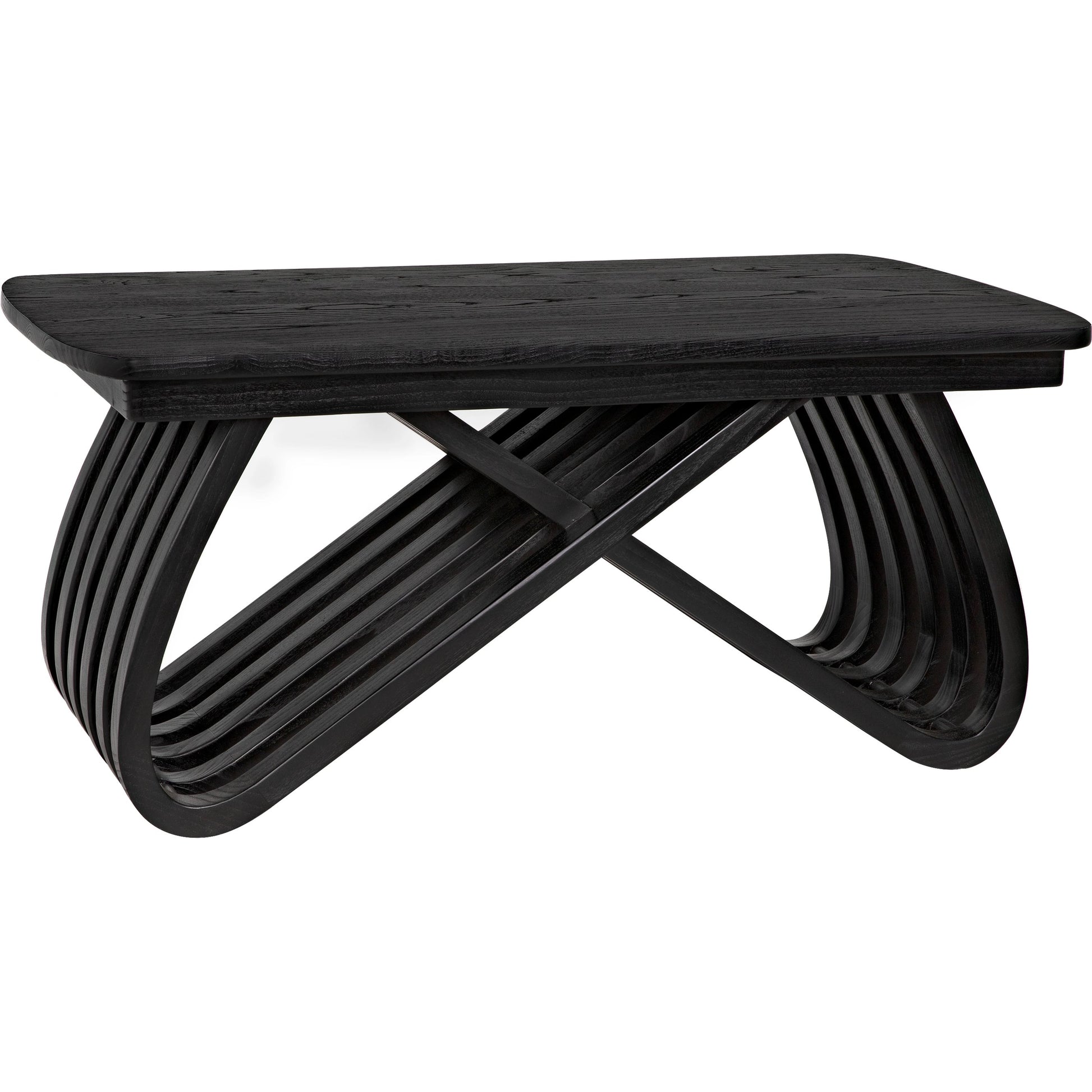 Infinity Coffee Table by Noir in charcoal black. Made from sungkai in a modern style.