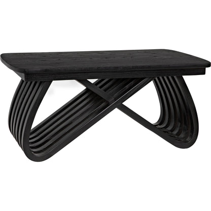 Infinity Coffee Table by Noir in charcoal black. Made from sungkai in a modern style.