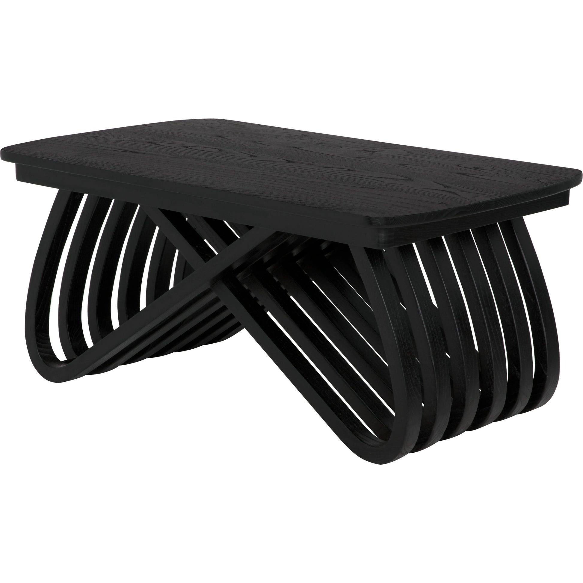 Infinity Coffee Table by Noir in charcoal black. Made from sungkai in a modern style.