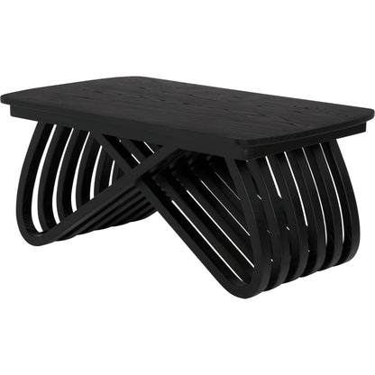 Infinity Coffee Table by Noir in charcoal black. Made from sungkai in a modern style.
