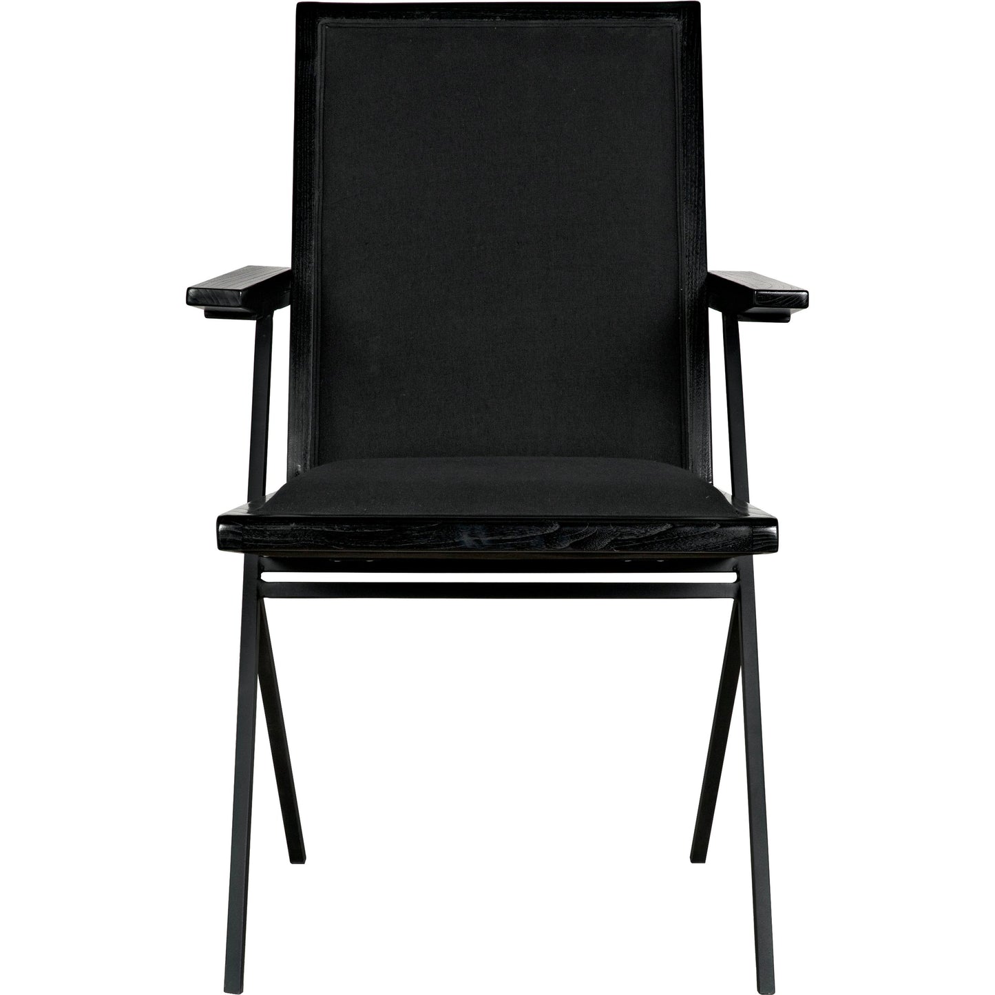 002 SI-1975467 | Additional Silo | Henderson Chair by Noir in charcoal black. Made from sungkai, industrial steel and fabric in a modern style.