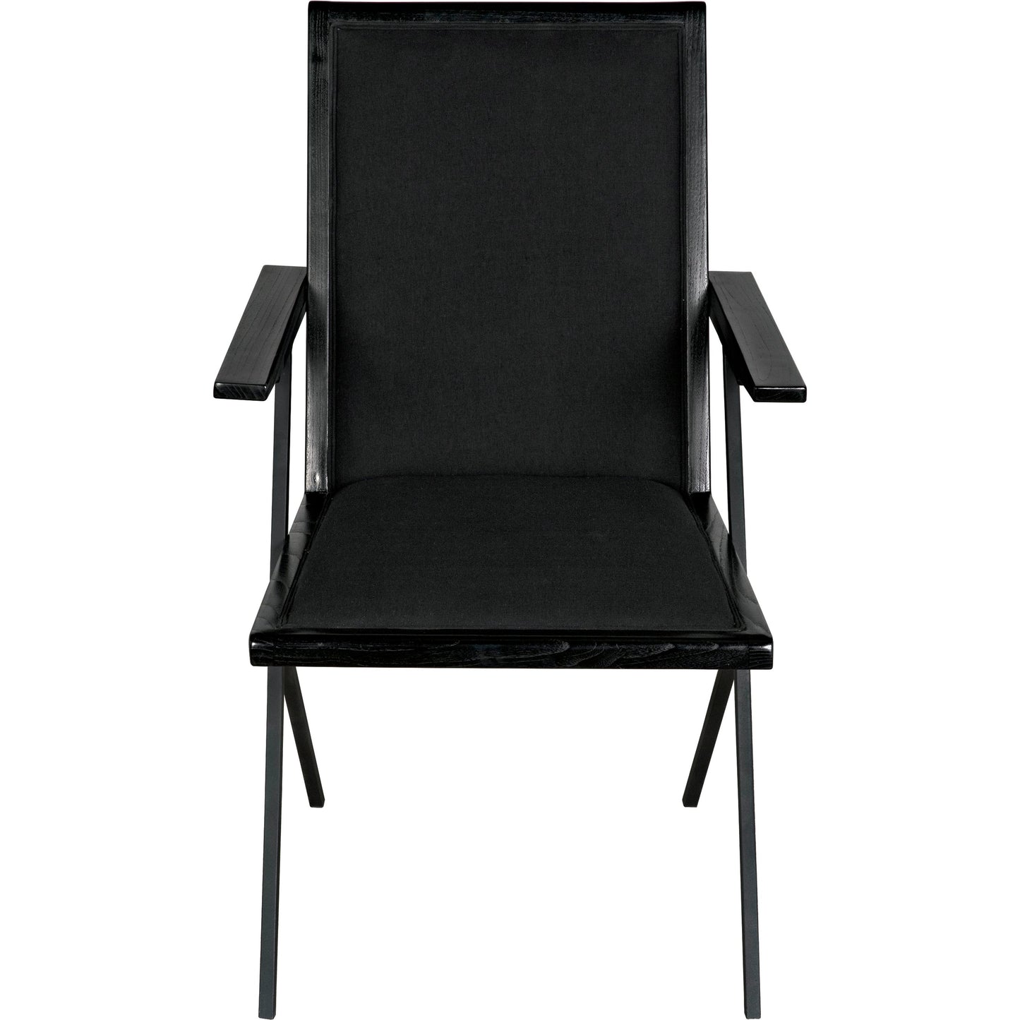 003 SI-1975467 | Additional Silo | Henderson Chair by Noir in charcoal black. Made from sungkai, industrial steel and fabric in a modern style.