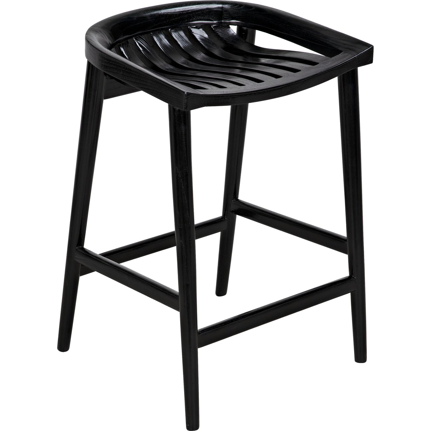 002 SI-1957001 | Additional Silo | Ronald Counter Stool by Noir in charcoal black. Made from sungkai in a cottage & farmhouse style.