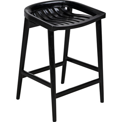 Ronald Counter Stool by Noir in charcoal black. Made from sungkai in a cottage & farmhouse style.