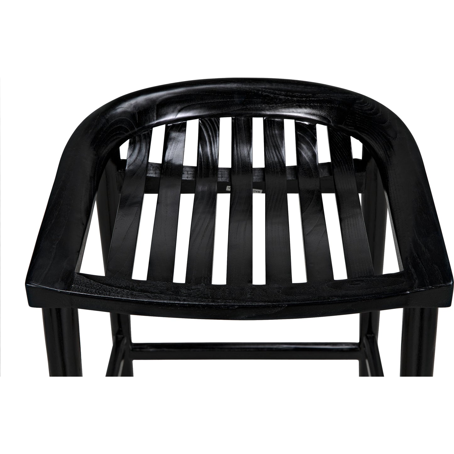 010 SI-1957001 | Closeup | Ronald Counter Stool by Noir in charcoal black. Made from sungkai in a cottage & farmhouse style.