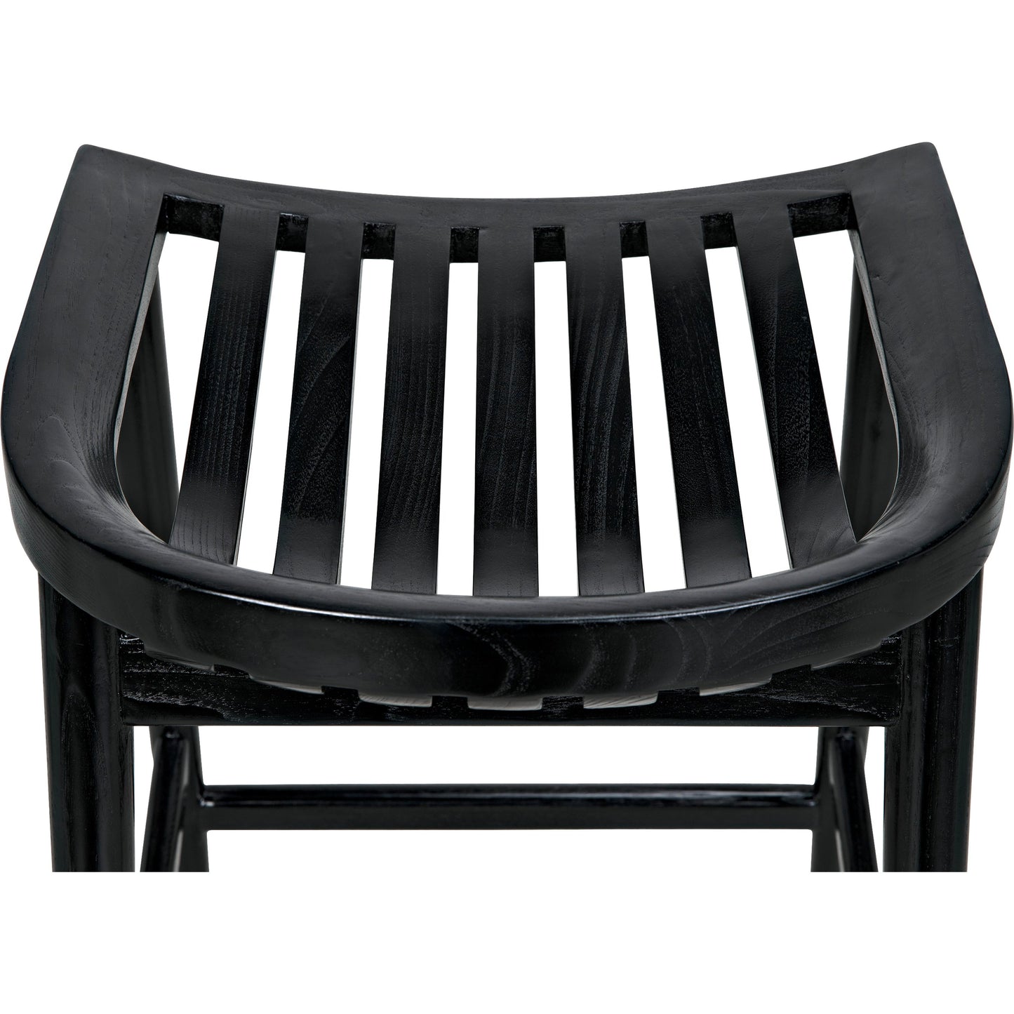 011 SI-1957001 | Closeup | Ronald Counter Stool by Noir in charcoal black. Made from sungkai in a cottage & farmhouse style.