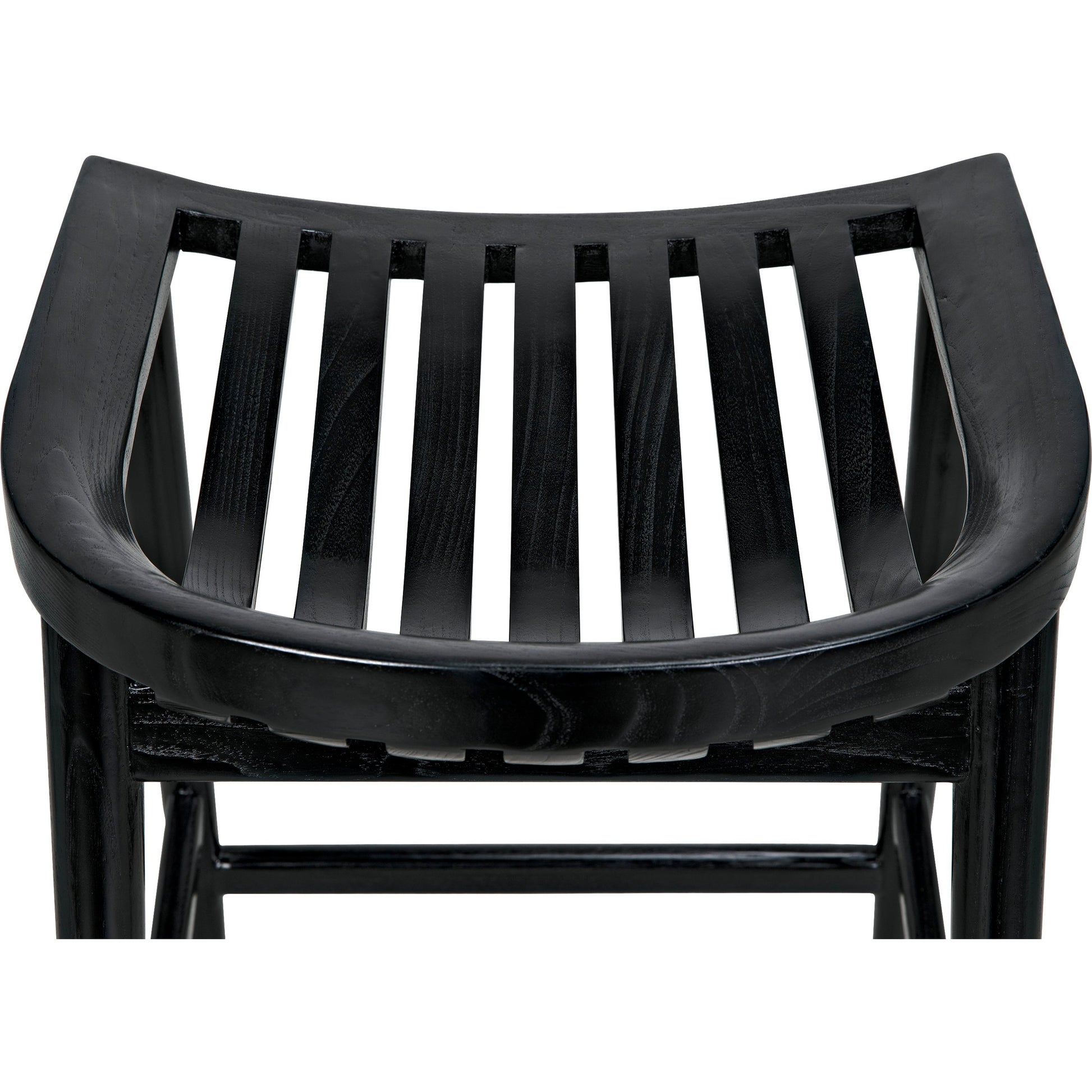 Ronald Counter Stool by Noir in charcoal black. Made from sungkai in a cottage & farmhouse style.