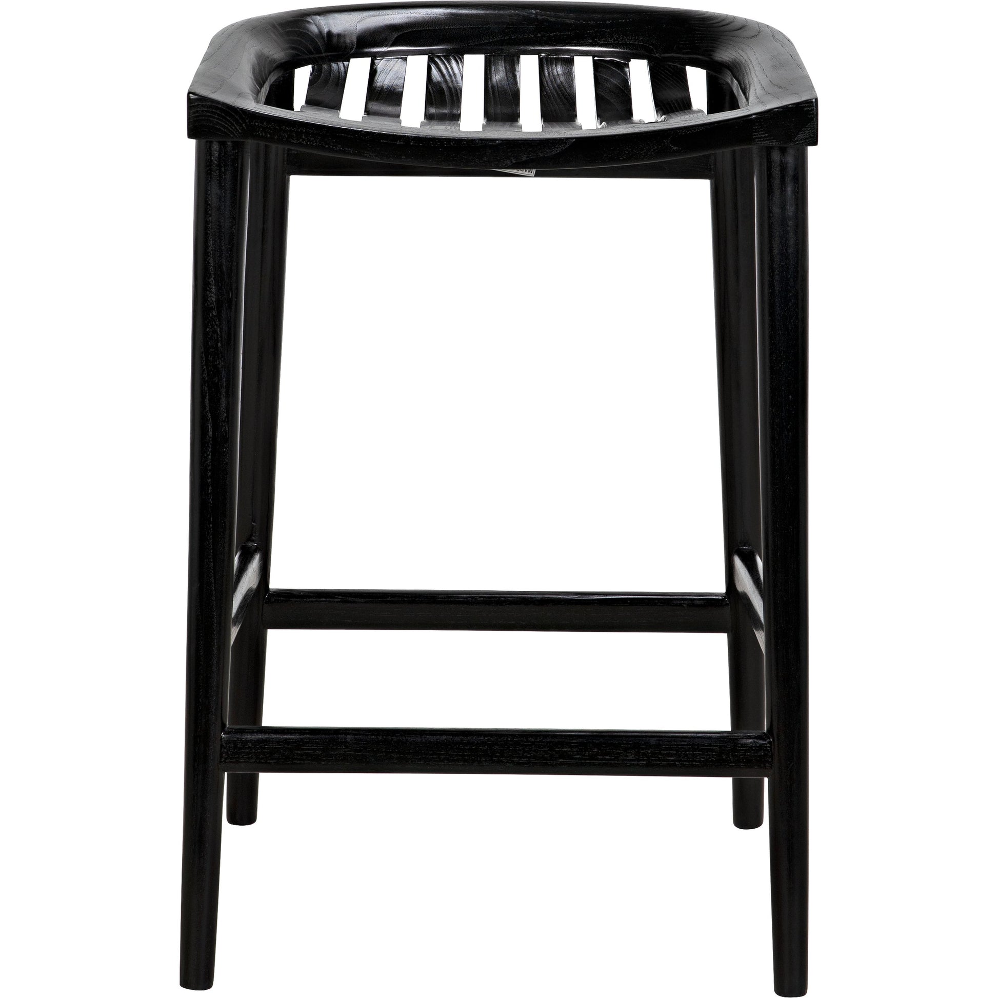 Ronald Counter Stool by Noir in charcoal black. Made from sungkai in a cottage & farmhouse style.