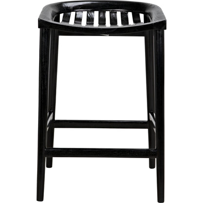 Ronald Counter Stool by Noir in charcoal black. Made from sungkai in a cottage & farmhouse style.